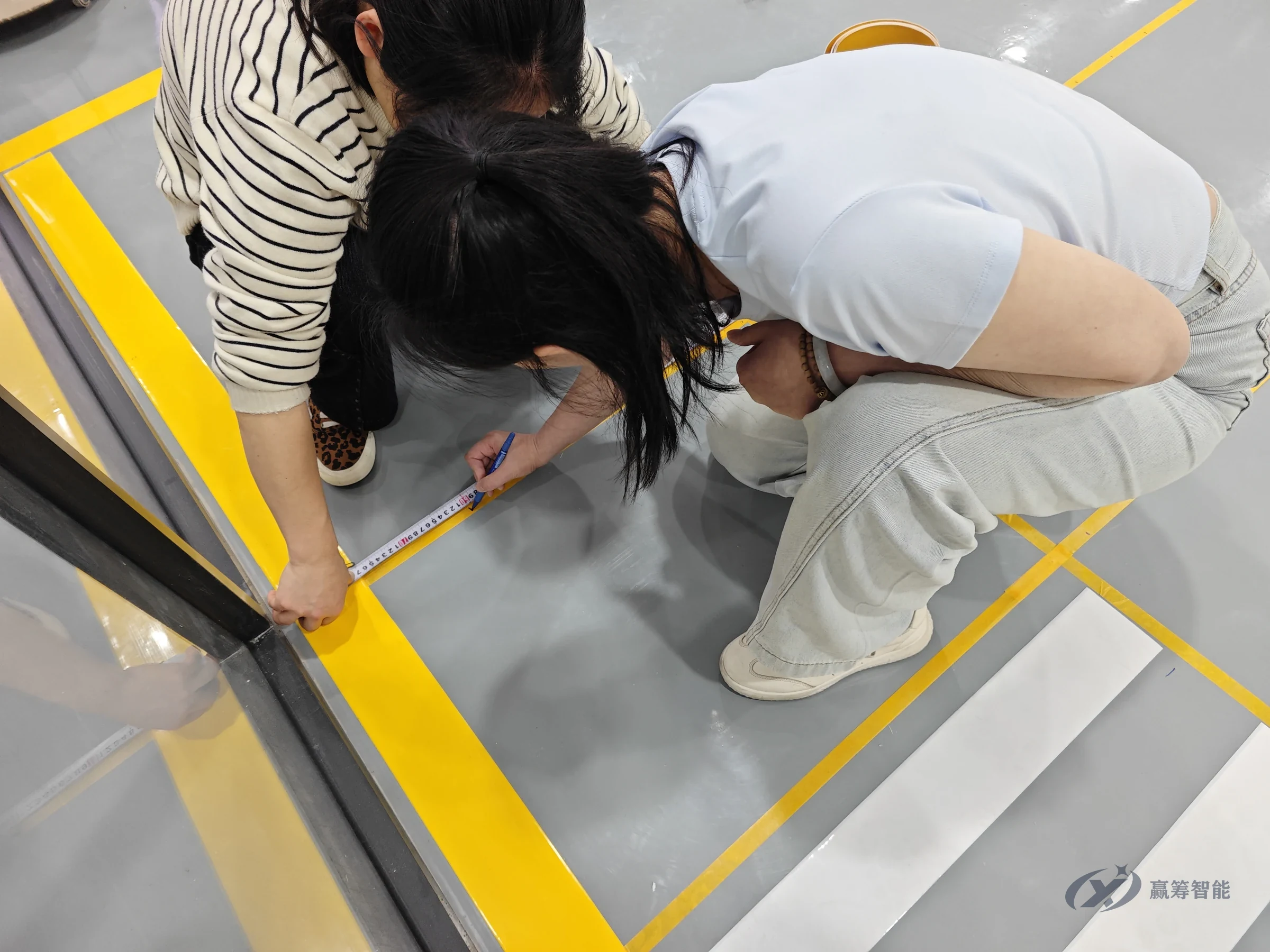 Measuring against the drawings so line widths and spacing meet the standard