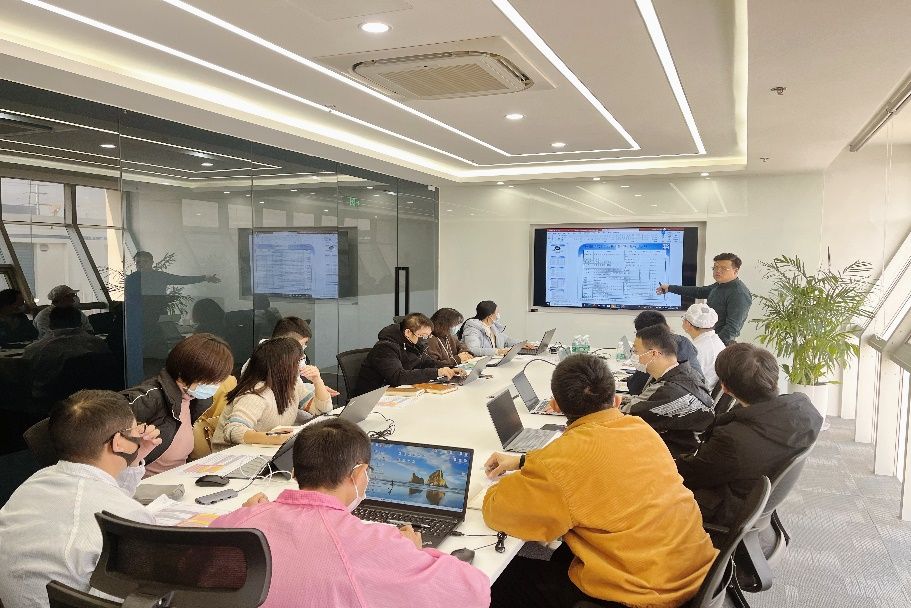 Trainees in group discussions and exercises